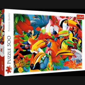 PUZZLE 500 TREFL  KOLOROWE PTAKI