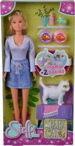 LALKA STEFFI Z KOTKIEM I MAŁYMI  KOCIĘTAMI/6954