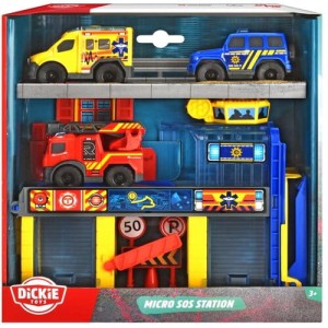 DICKIE SOS MINI STACJA RATOWNICZA+3 AUTKA